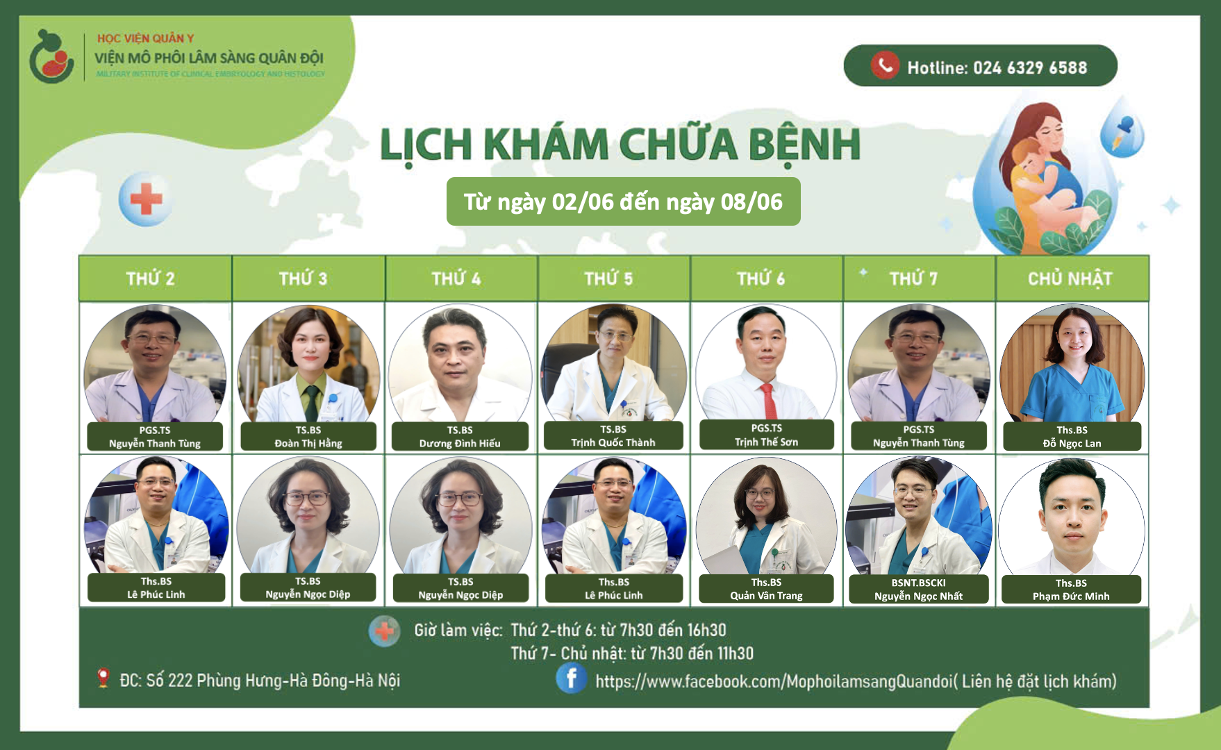 Lịch khám 2/6.8/6