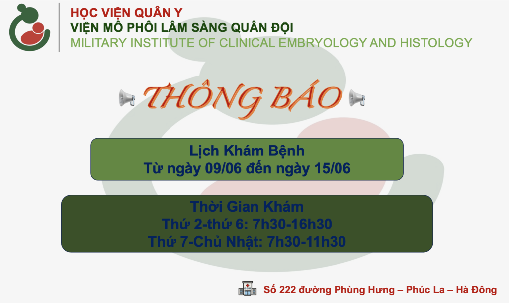 Lịch khám 9/6.15/6