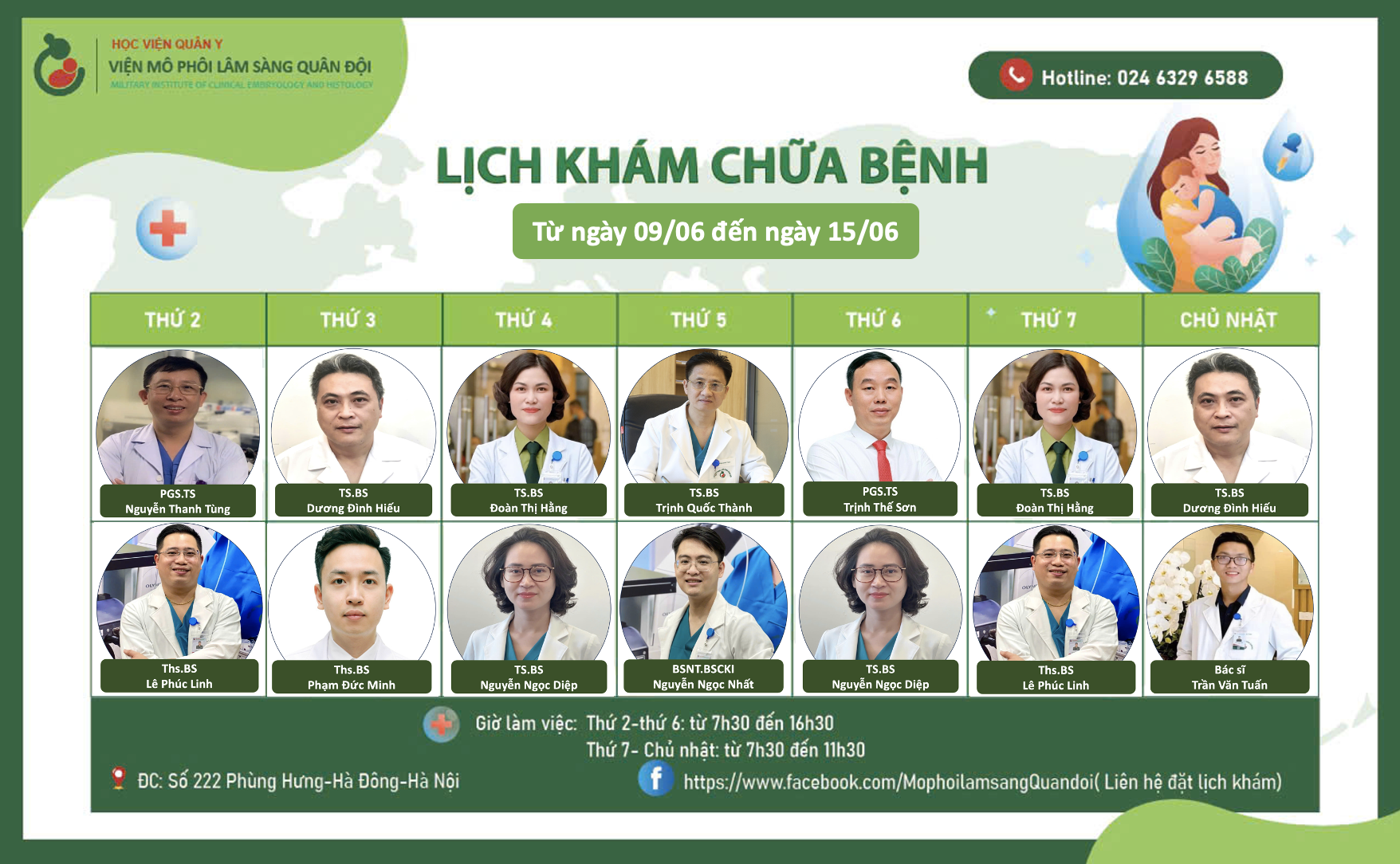 Lịch khám 9/6.15/6