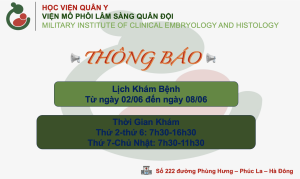 Lịch khám 2/6.8/6
