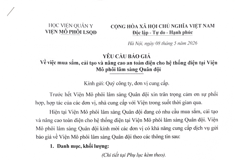 Yêu cầu báo giá